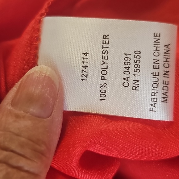 Maison d'Amelie Paris  Ruffled Sleeve Red Top. Size Large. NWT - Picture 8 of 10